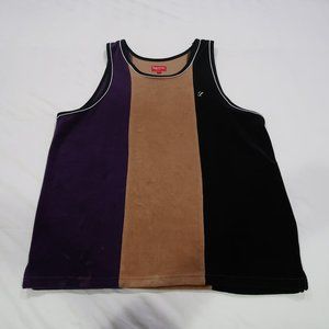 Large Supreme Velour Tank Top Black